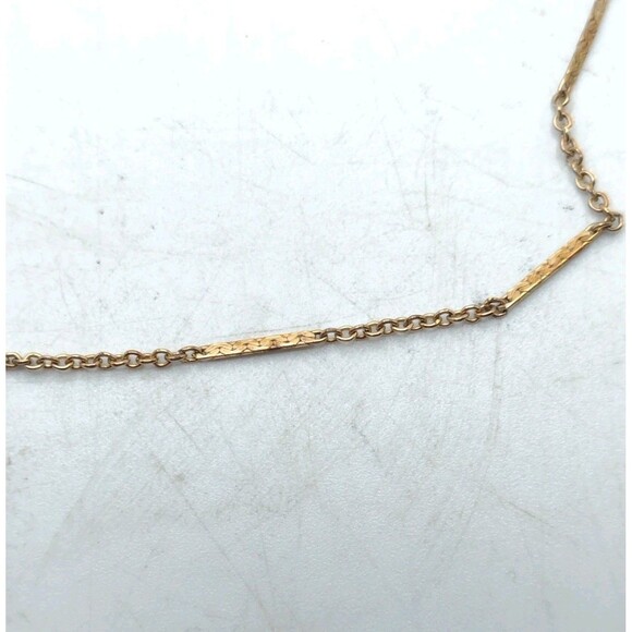 Vintage 1/20 12K Gold Filled Bar Station Rolo Chain Necklace 14” 1.3mm 1.46g - Picture 4 of 10
